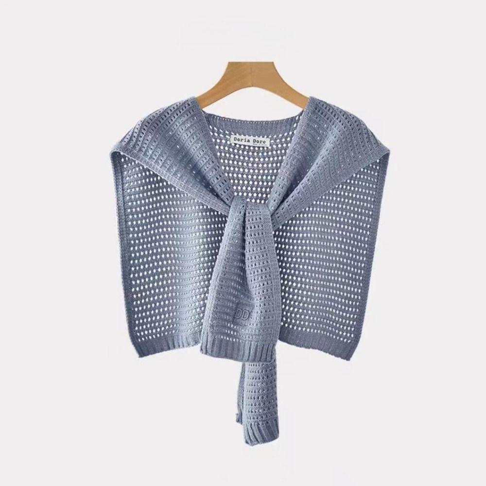 

Вязаная шаль для тепла с кружевными завязками, съемный воротник, модные аксессуары для одежды, унисекс 7