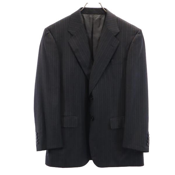 

LANVIN Made in Japan wool Striped Pattern tailored jacket R46-44 Gray Men s Used