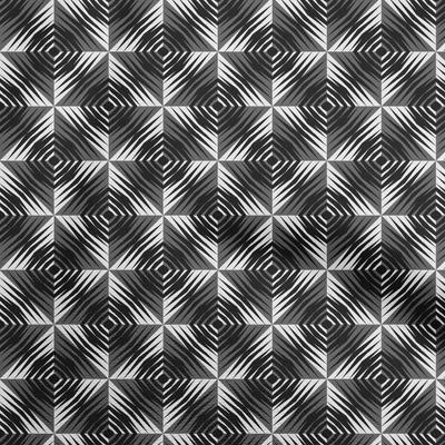 Pamuklu Poplin Koyu Gri Kumaş Soyut Geometrik Kumaş Dikiş İçin Baskılı El İşi Kumaşı Metre ile 42 İnç