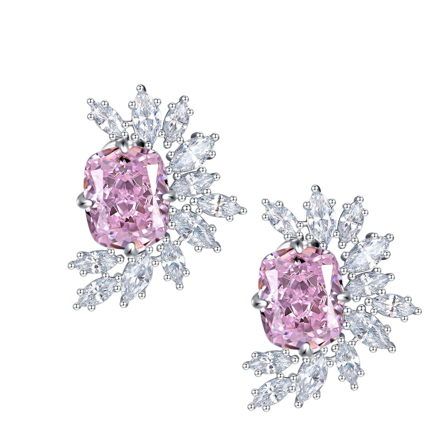 

Параиба Высокоуглеродистый Бриллиант Кушон Огранка Ледяной Цветок Стерлинговое Серебро с Покрытием из 18-каратного Золота Серьги-пусеты