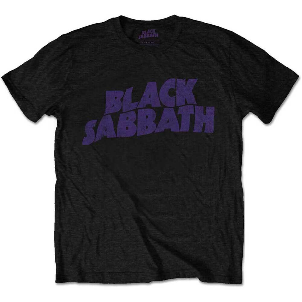 

Черная футболка унисекс с волнистым логотипом Sabbath Vintage