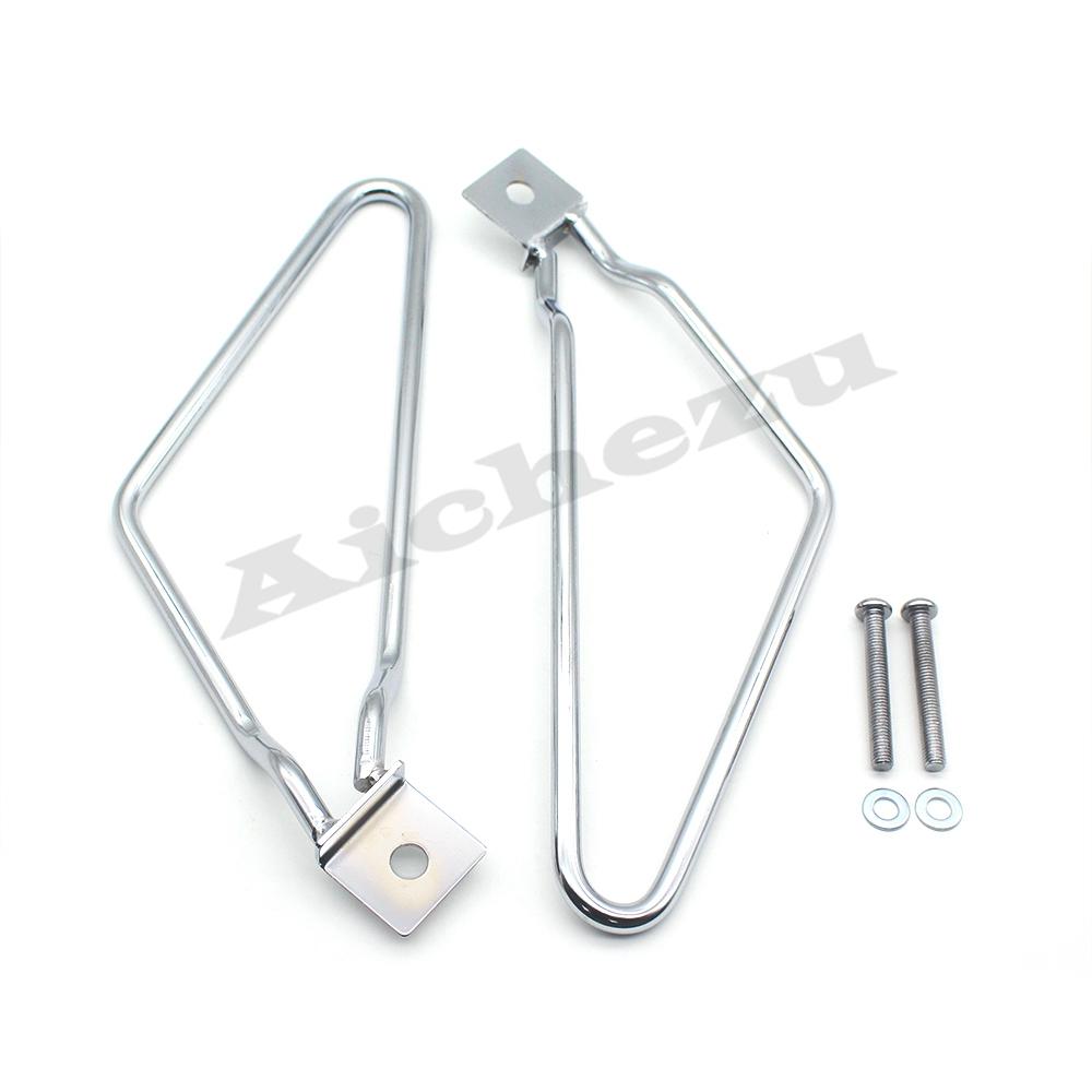 Motorcycle Saddlebag Support Brackets Set for Harley Cruise Dyna 883 Auto Motorcycle Frame Saddle Bag Mount Brackets Kit серебряный