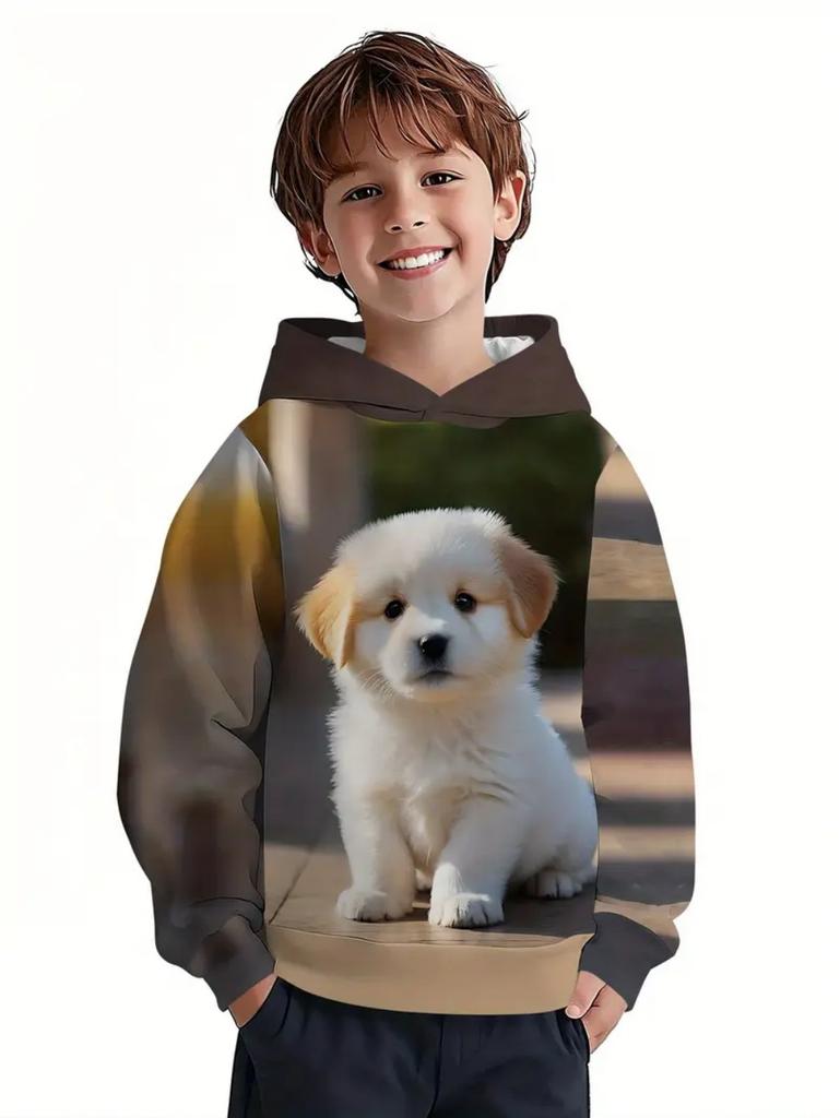 New Animals Hoodie Cute Dog Pattern 3d Print Autumn Fashion Comfort Pullover Long-sleeve Hoodie Outdoors Children's Clothing Boy