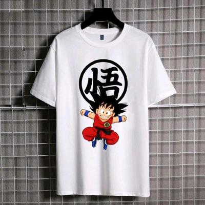 2026 Summer Dragon Ball Childhood Goku 100% Cotton Printed T-shirt Men's New Anime Printed Casual Japanese Loose Plus Size Y2k