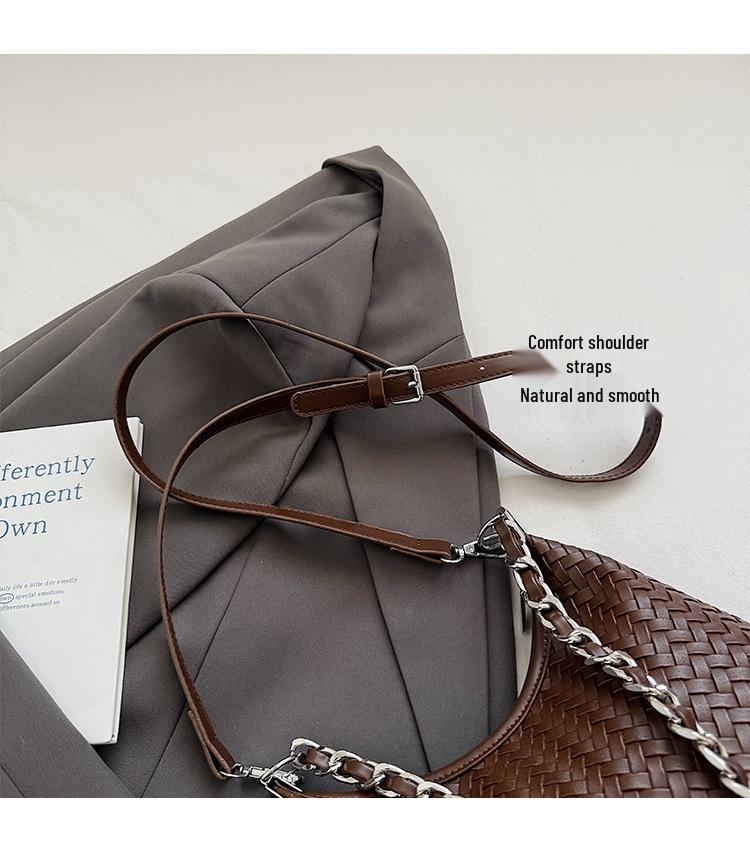 2025 Trendige gewebte Damen-Umhängetasche: Vielseitige Schulter- & Unterarmtasche