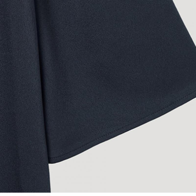 SHESMISS Satin Textured Round Neck Blouse Swwblp22070 Dn