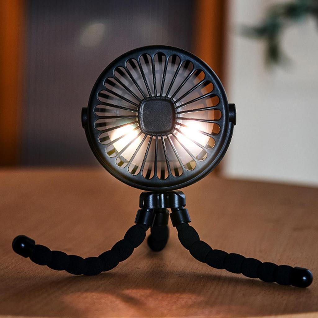 Baby Stroller Fan Mini Portable Outdoor Fan USB 3 Speed Flexible Octopus Fan Tripod Clip On Handheld Fan for Outdoor Camping