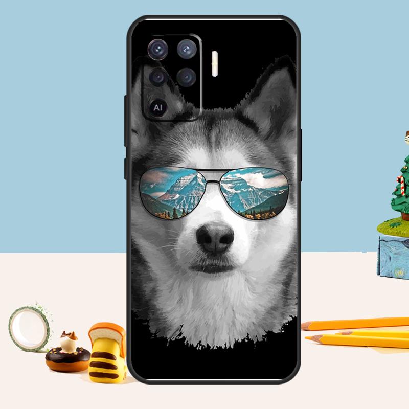 Animal Dog Husky Case For Oppo A98 A78 A58 A18 A38 A74 A94 A54 A15 A17 A57 A6 A5 Pro A16 A76 A96 A40 A60 A80