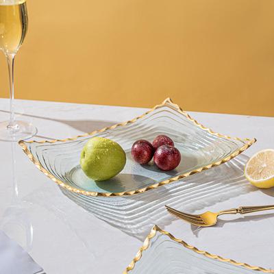 Glasschale für Obst Dessertständer Multifunktionaler dekorativer Halter Serviertablett für
