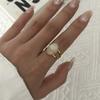 Stainless Steel Gold Plated Ring For Women Natural Stone Obsidian Tiger Eye Stone Stackable Finger Ring Party Minimalist Jewelry
