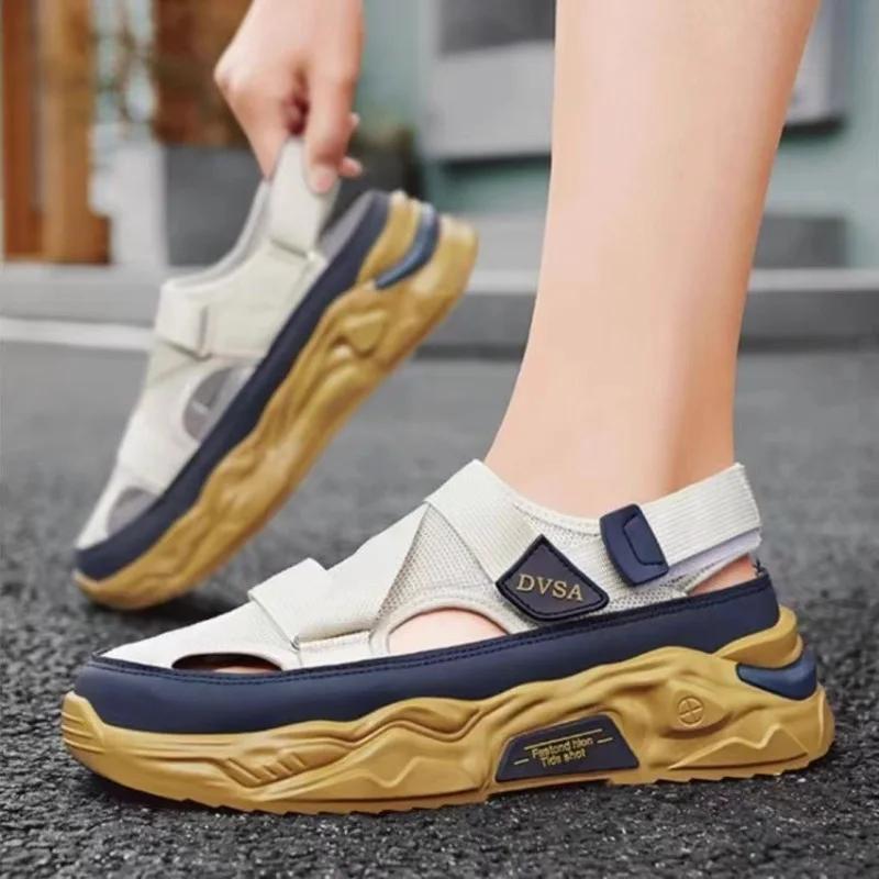 Men's Casual Sport Sandals Summer Mesh Breathable Sandal Outdoor Platform Treking Sandals Beach Shoes for Men Designer Sandalias