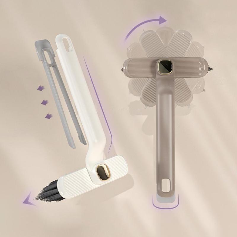 Rotating Multifunctional Crevice Cleaning Brush With Stiff Bristles Two-in-one Bathroom Tile Floor Crevice Dead Ends Brush