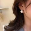 2024 Trendy Brushed Metal Ear Cuff & Round Ball Stud Earrings for Women – Simple, Versatile, High-End Style.