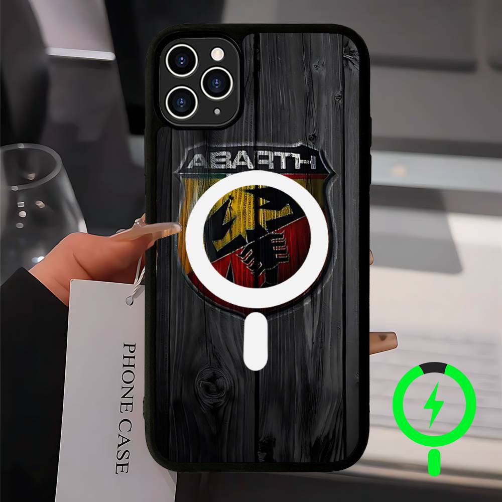 Bath Mats A-AbarthS-S Black For Magsafe Magnetic Phone Case For IPhone 16 15 17 Pro Max 11 12 13 14 Plus Cover