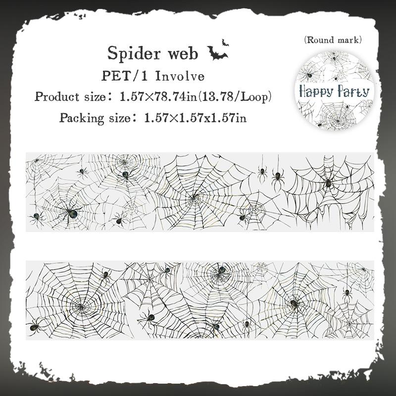 2m/roll Retro Halloween Party PET Stickers Creative Handbook Collage Decoration DIY Scrapbook Material Masking Tape