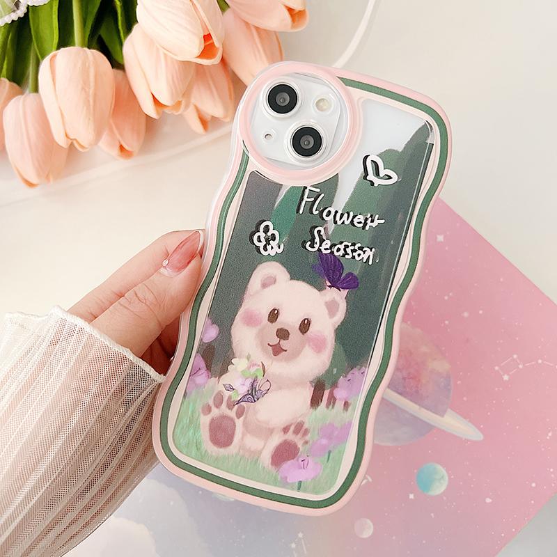 Cartoon Wave měkké pouzdro na telefon pro iPhone 15 Samsung A54 A53 S23 S24 Ultra Redmi Note 12 Pro Note 11 OPPO A38 Reno 10 5G Kryt Infinix Realme C55 C53