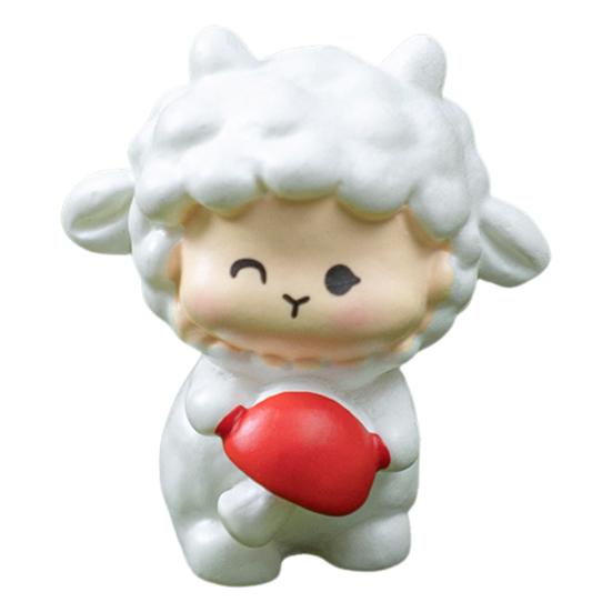 Mini Ovce Figurka Pryskyřice Miniaturní Zvíře Ornament Podzimní Sklizeň Socha Ovce pro Pohádkovou Zahradu DIY Řemeslo Mikro Krajina