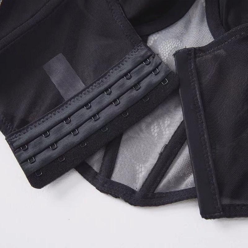 Französisches Satin-Spitzenstich-Unterwäscheset: Weicher und sexy geraffter BH für Damen