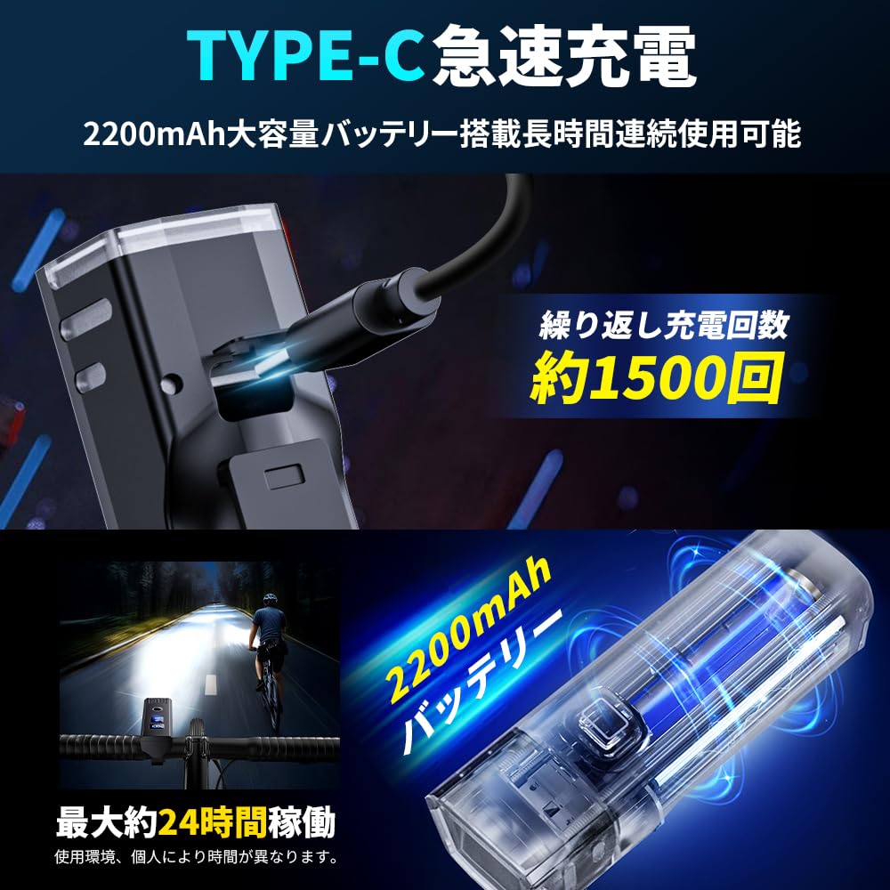 Enhanced Edition Digital Bicycle Light with Light Automatic High Brightness 1800 IPX7 Waterproof and 4 Lighting Bicycle Headlight for Cross Bikes and