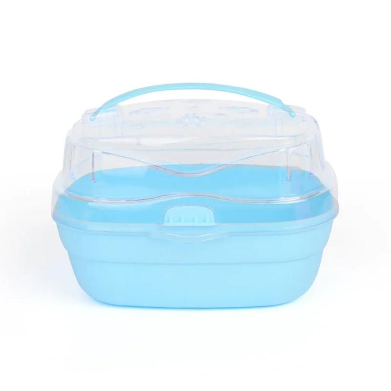 Small Pet Carrying Cage Portable Transparent Hamster Carrying Case Creative Pet Carrying Cage Travel Pet Carrying Hamster Cage