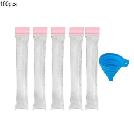 50/100 ks Jednorázové sáčky na nanuky Bez BPA Mrazicí tuby se zipovým uzávěrem a nálevkou Nepropustná DIY forma na nanuky na ledové nanuky Jogurt Džus Smoothie