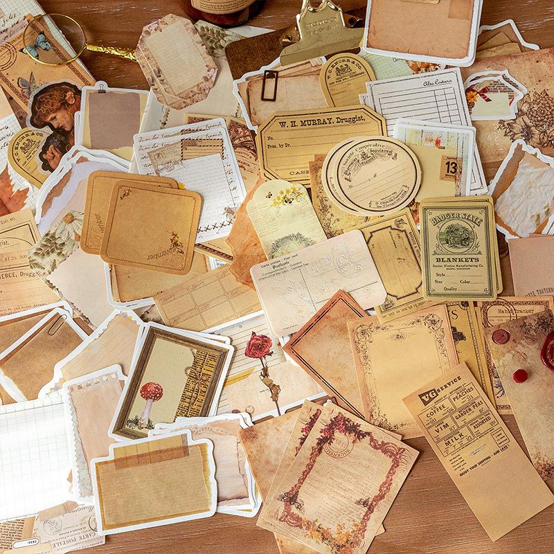 100PCS/Pack Vintage Memo Paper Set DIY Scrapbooking School Supplies Decor Junk Journal Marking Stationery Notes Paper New Gift