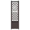 Raised Garden Bed with Trellis and Hanging Roof Brown 122 x 40 x 141 cm PP