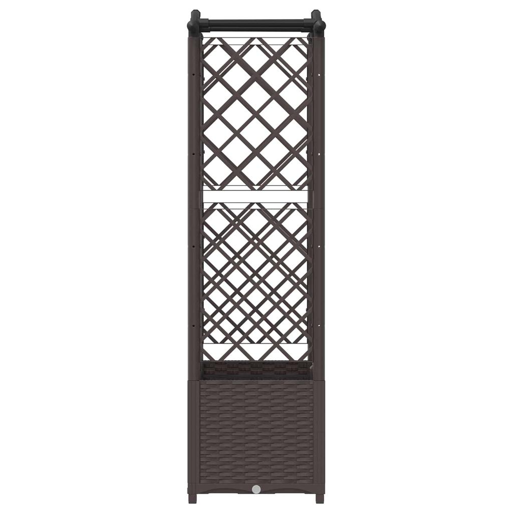 Raised Garden Bed with Trellis and Hanging Roof Brown 122 x 40 x 141 cm PP