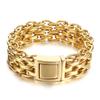 Hip Hop Stainless Steel Three Layer Link Chain Bracelet Men's Gold Color O-Shaped Chunky Bracelets Larger Polished Wist Jewelry
