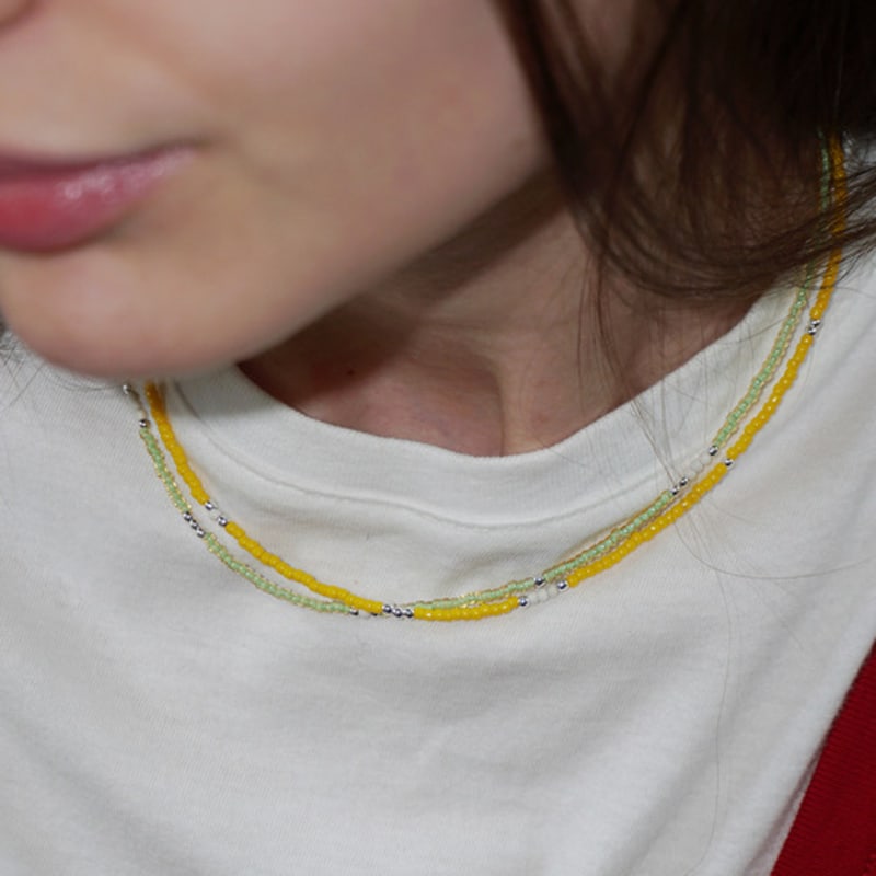 OURPIERRE LOVE SKINNY BEADS NECKLACE YELLOW