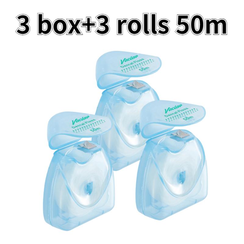 10 Rolls 50m Dental Flosser Spool Toothpick Dental Floss Tooth Cleaning Oral Hygiene Tooth Cleaning Wax Mint Floss