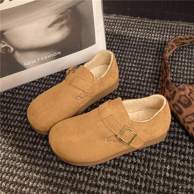 Frosted Shoes Women's 2025 New Autumn Thick-soled Retro Soft-soled Flat Shoes, One-pedal Flat-soled Small Fragrant Style