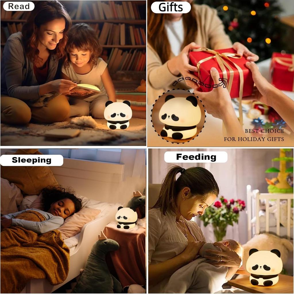 Cute Panda Night Light,Touch-Control Dimmable Bedside Lamp,Timer Desk Lamp,Chargeable.Mood Lighting Home Decor,Perfect Gift.