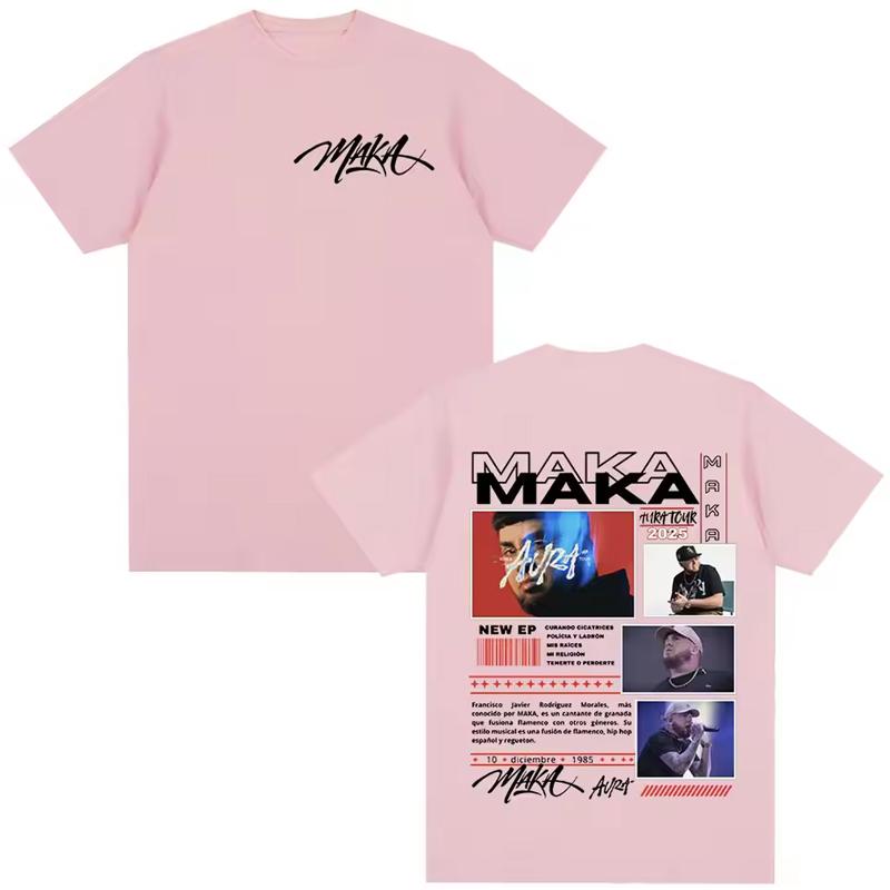 Rapper Maka Aura 2026 Tour Merch T Shirts Men Women Fashion Vintage Street T-shirt Casual Cotton Short Sleeve T Shirt Streetwear