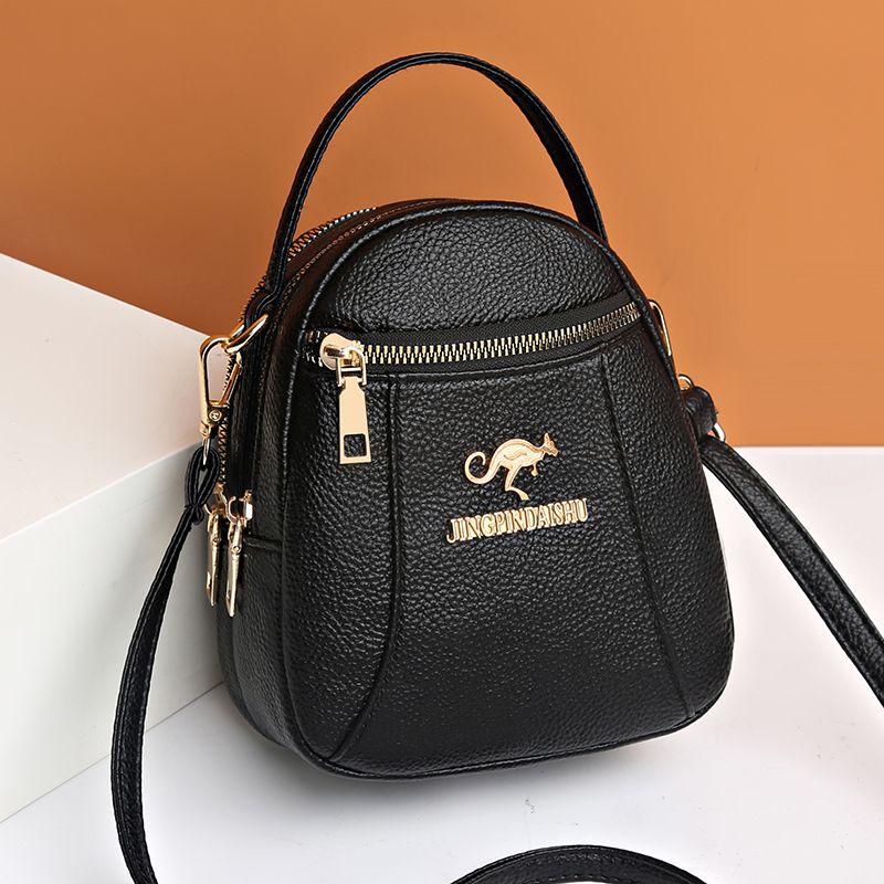 

Counter Genuine Goods Small Bag Women s First Layer Cowhide All-Match Three-Layer Portable Shoulder Messenger Bag 2023 New Arrival Mobile Phone Bag Black