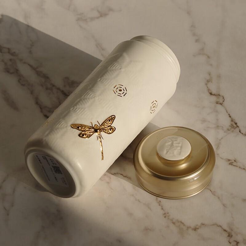 GANTANXUAN Dragonfly Dubbelskiktig Keramisk Bärbar Mugg, 330ml