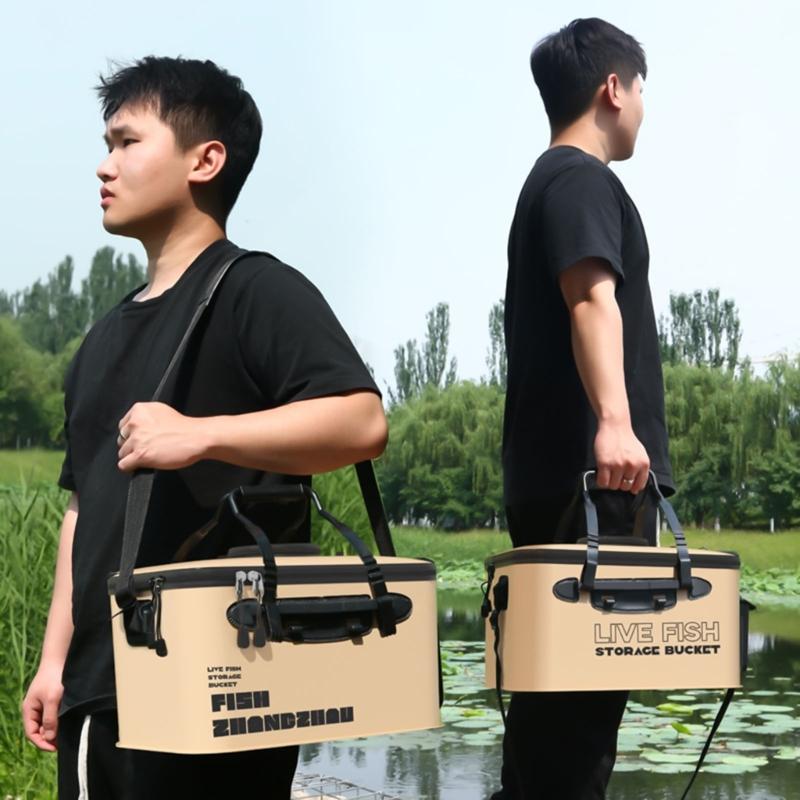 Fishing Bucket Fishing Bag with Handle Fishing Basin Fishing Tackle Foldable Tackle Box Fish Fishing Barrels Container