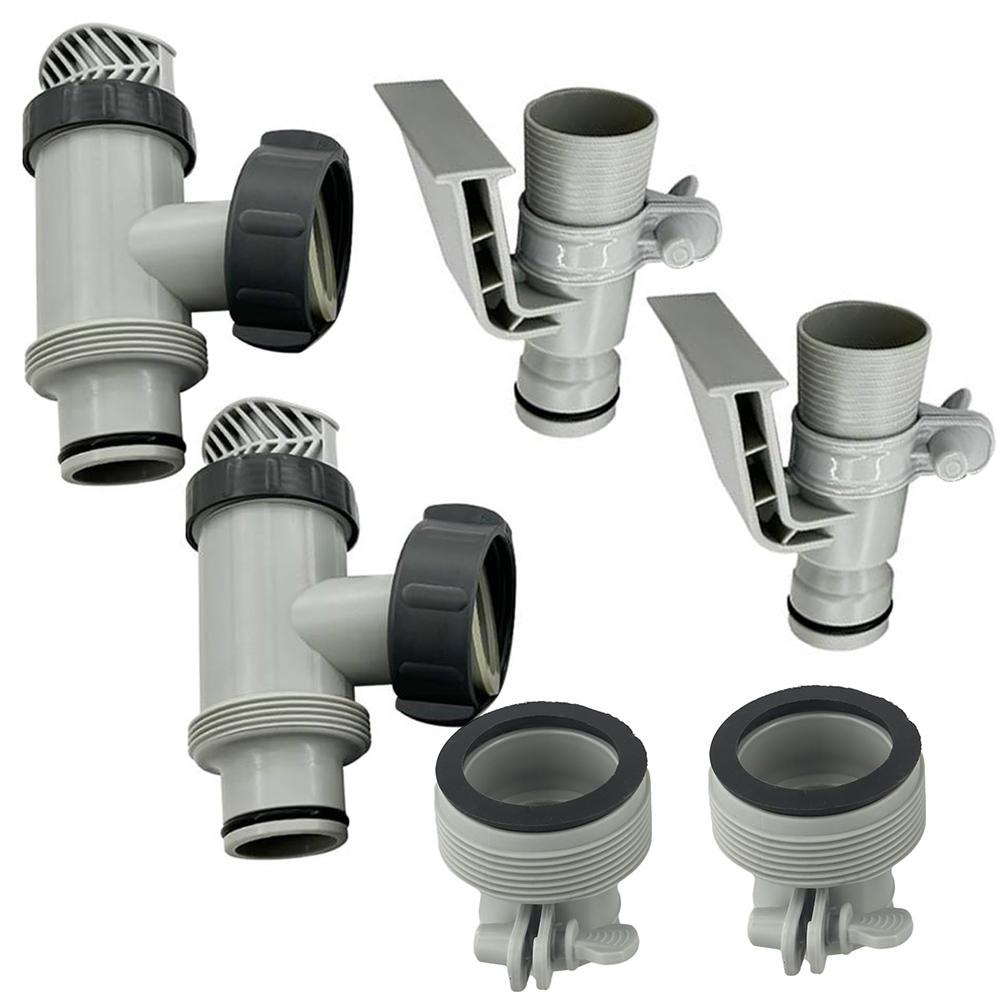 For Above Ground Pool Hose Adapter Set with Plunger Valves Designed for Seamless Integration with Sand Filter Pumps