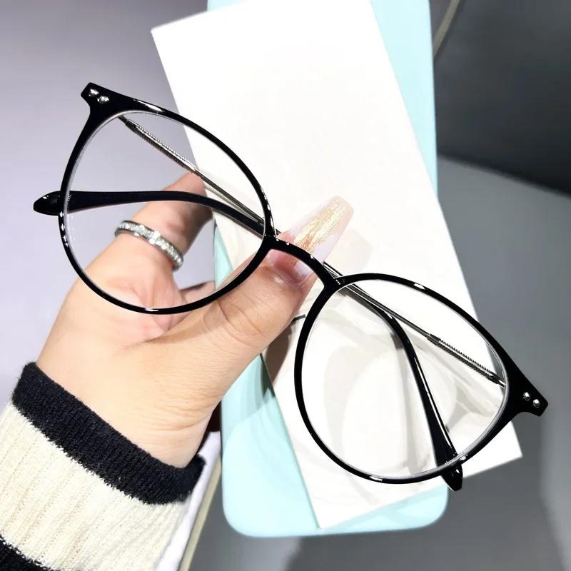 Finished Blue Light Blocking Nearsighted Eyeglasses Diopter 0 To -4.0 Luxury Women Men's Prescription Myopia Minus Glassses