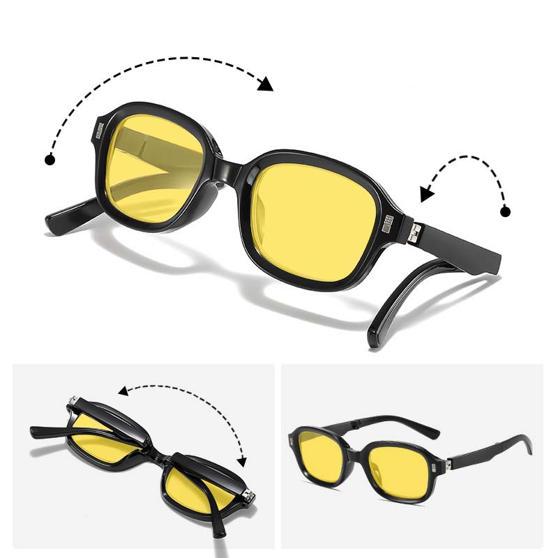 Night Vision Glasses for Driving with Box Anti-Glare Goggle Shades Men Women Foldable Aquare Anit Blue Light Computer Glasses