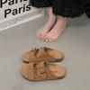 Fashion Fashion Cork Women Sandals New Soft Sole Suede Mules Slippers with Arch Support House Open Toe Flats Outdoor Beach Slide Shoes