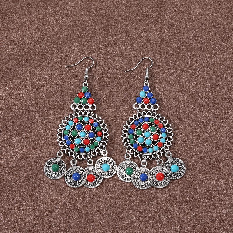 Handmade Retro Bohemian Ethnic Tassel Earrings for Women, Long Thai Style