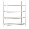 VidaXL Shoe Rack 4 Shelves Metal and Non-woven Fabric Silvery 330042