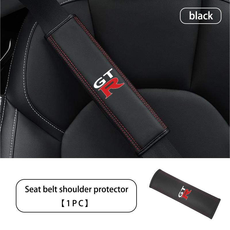 

For Nissan Car Seat Belt Shoulder Cover Leather Soft Comfort Anti-Slip Pad GTR X-trail Tiida Qashqai J10 J11 Leaf Kicks Versa