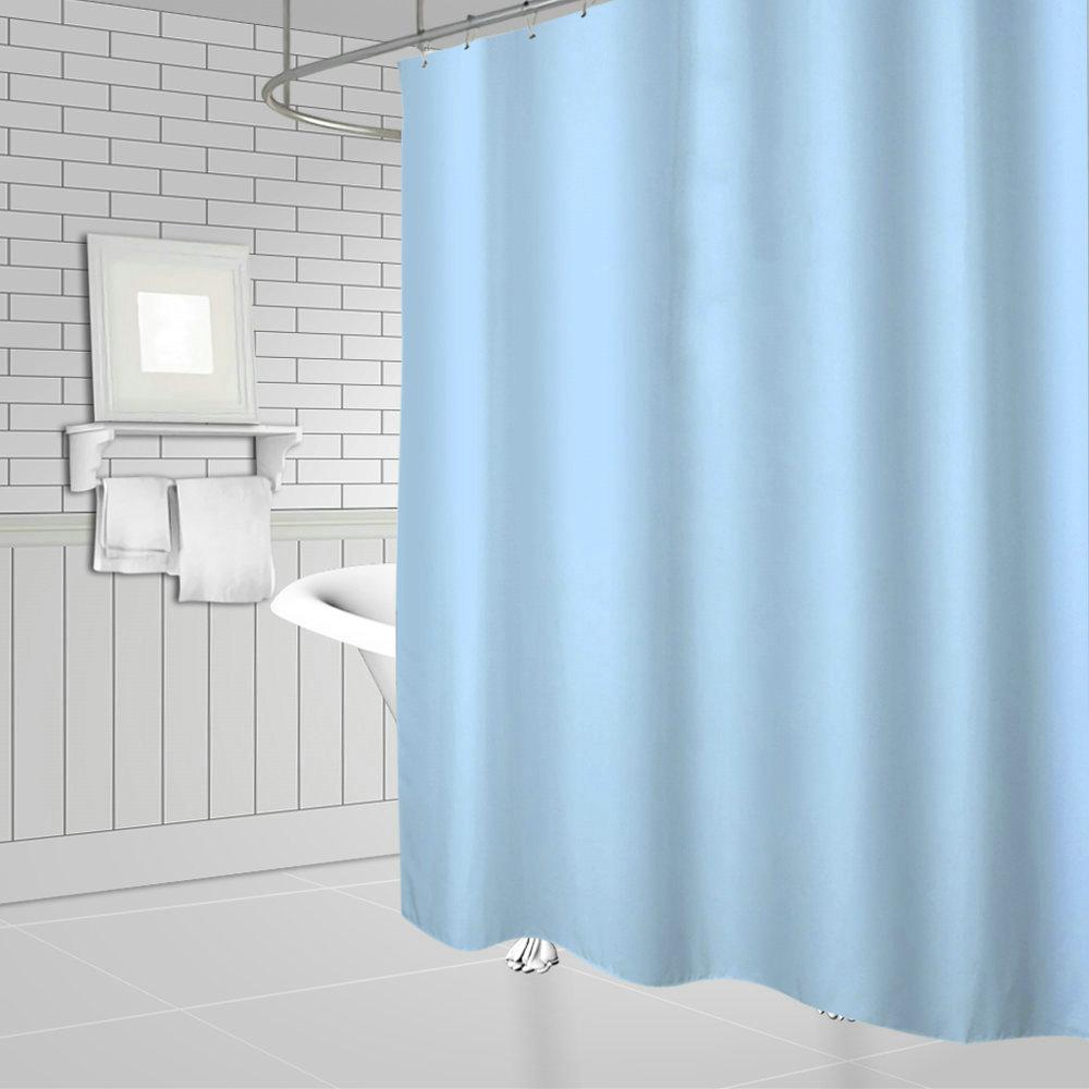 

Unframed White Shower Curtains Solid Color Bathroom Curtain Polyester Fabric Washable Waterproof Partition Bath Curtain With Hoo W60H190(CM)-1 Pcs