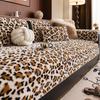 Luxury Leopard Print Sofa Cushion Autumn Winter Thickened Anti Slip Straight Line Cushion For Winter Sofa Cover Fabric