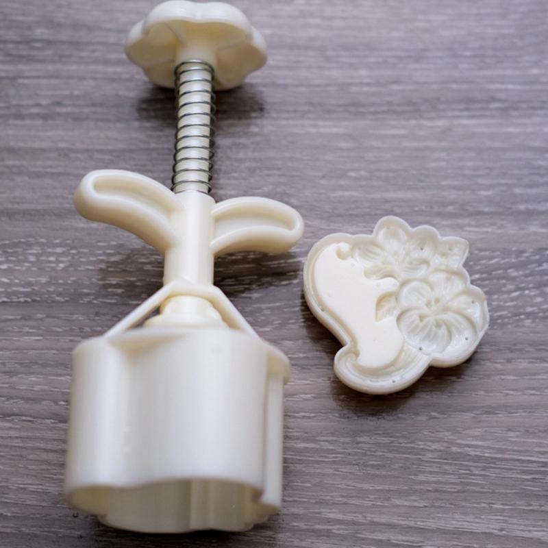 Mung Bean Cake Mold Orchid Flower Midautumn Moon Cake Mold Set Hand Pressed Cookie Dessert Diy Pastry Baking Tool