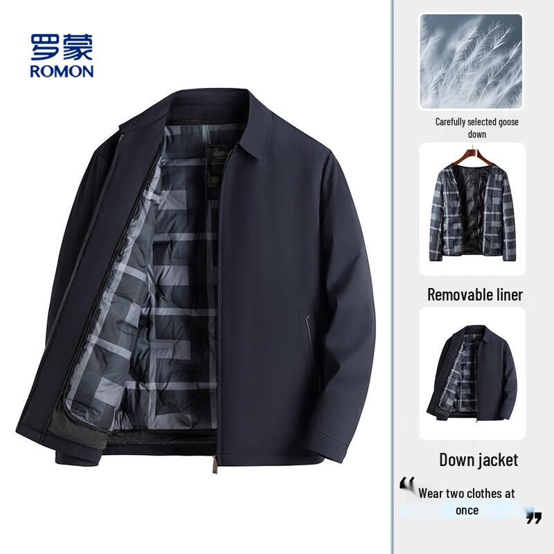 Men s Two-Way Wear Goose Down Jacket with Detachable Liner XL