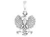 Silver Owl Bird Pendant Small Oxidized Owl Bird Pendant Silver