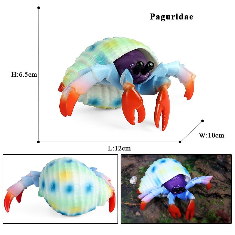 Oenux Simulation Ocean Sea Life Animals Model Lovely Crab Action Figures Toy Cake Toppers Collection Jouet Kids Education Gift